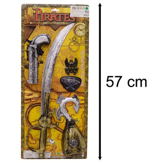 6 Piece Pirate Sword & Accessories | Kids Pirate Costume Fancy Dress Pirate Toys