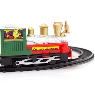 9 Piece Battery Operated Mini Christmas Train Set | Festive Toy Train Set With 57cm Track Christmas Decoration | Toy Railway And Train Set For Kids