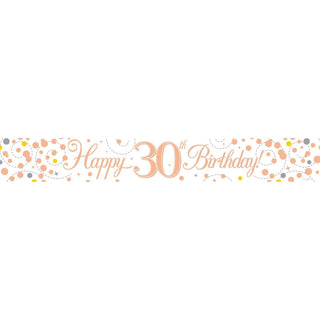 9ft Holographic Happy 30th Birthday Banner | Party Banners Rose Gold Happy Birthday Banner | Happy Birthday Sign Rose Gold Birthday Decorations