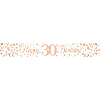 9ft Holographic Happy 30th Birthday Banner | Party Banners Rose Gold Happy Birthday Banner | Happy Birthday Sign Rose Gold Birthday Decorations