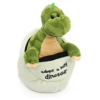 Adopt A Dinosaur In An Egg Plush Soft Toy Baby Apatosaurus ~ Green Apatosaurus