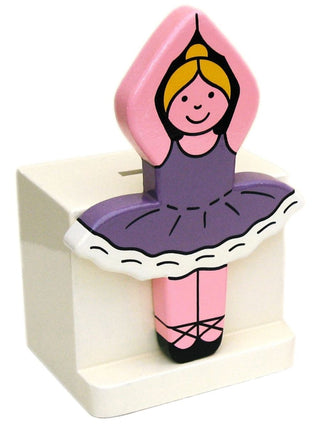 Ballerina Money Box | Childrens Wooden Money Box | Piggy Bank, Saving Pot for Kids Room or Nursery Decor - Hand made in UK
