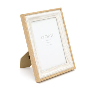 Beautiful 5x7 Natural Edge Photo Frame | Freestanding Single Aperture 5x7 Picture Frame | White Picture Frame Tabletop Photo Frame 5x7