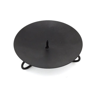 Black Round Metal Spike Candle Holder Pillar Candle Plate