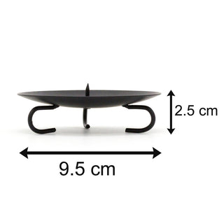 Black Round Metal Spike Candle Holder Pillar Candle Plate