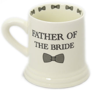 Boxed Ceramic Bow Tie Wedding Favour Gift Mug ~ Father Of The Bride
