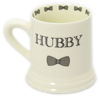 Boxed Ceramic Bow Tie Wedding Favour Gift Mug ~ Hubby