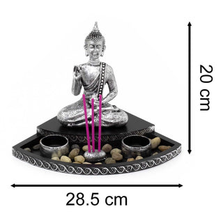 Buddha Statue Tealight Holders | Resin Buddha Ornament Incense & Candle Holders
