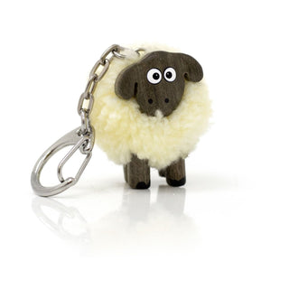 Carousel Home Adorable Pom Pom Mini White Sheep Key Ring | Cute Woolly Sheep Lamb Plush Keyring Pom Pom Bag Charm | Pompom Sheep Keychain