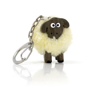 Carousel Home Adorable Pom Pom Mini White Sheep Key Ring | Cute Woolly Sheep Lamb Plush Keyring Pom Pom Bag Charm | Pompom Sheep Keychain
