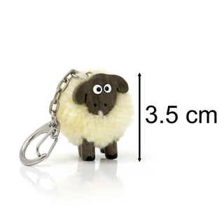 Carousel Home Adorable Pom Pom Mini White Sheep Key Ring | Cute Woolly Sheep Lamb Plush Keyring Pom Pom Bag Charm | Pompom Sheep Keychain