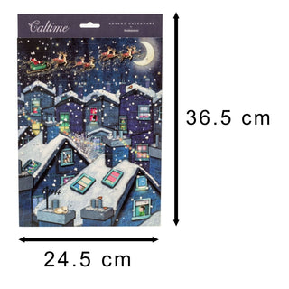 Christmas Advent Calendar On The Rooftops | Santa Advent Calendar Traditional Advent Calendar | Picture Advent Calendar Paper Advent Calendar