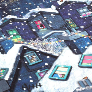 Christmas Advent Calendar On The Rooftops | Santa Advent Calendar Traditional Advent Calendar | Picture Advent Calendar Paper Advent Calendar