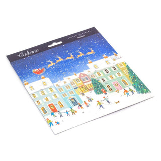 Christmas Advent Calendar The Town On Christmas Eve | Advent Calendar Picture Advent Calendar | Paper Advent Calendar Traditional Advent Calendar