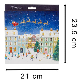 Christmas Advent Calendar The Town On Christmas Eve | Advent Calendar Picture Advent Calendar | Paper Advent Calendar Traditional Advent Calendar