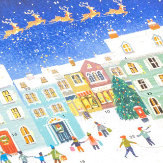 Christmas Advent Calendar The Town On Christmas Eve | Advent Calendar Picture Advent Calendar | Paper Advent Calendar Traditional Advent Calendar