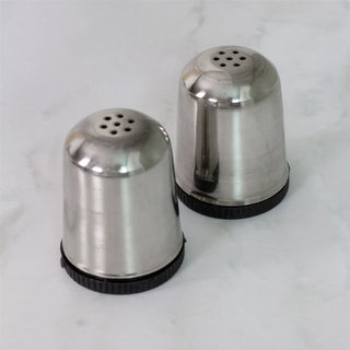 Classic Stainless Steel Salt & Pepper Set | 2-Piece Retro Salt & Pepper Shakers
