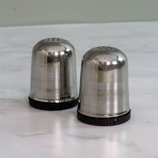 Classic Stainless Steel Salt & Pepper Set | 2-Piece Retro Salt & Pepper Shakers