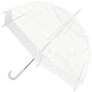 Clear See Through Transparent Dome Bubble Parasol Birdcage Umbrella ~ White