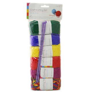 Craft Knitting Kit With Needles ~ 6 Multi Colour Knitting Yarns