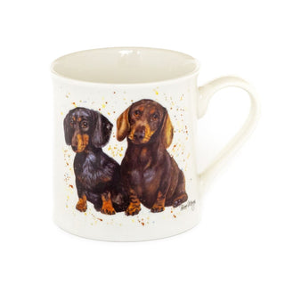 Dachshund Fine China Coffee Cup | Sausage Dog Puppies Tea Mug For Hot Drinks