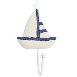 Decorative Nautical Wooden Hanging Sailing Yacht Wall Hook - Single Hooks
