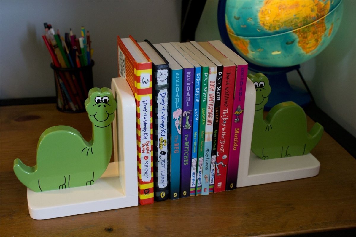 Dinosaur Wooden Bookends For Kids Childrens Book Ends Book