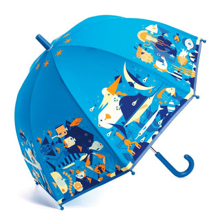 Djeco DD04703 Childrens Dome Umbrella | Medium Kids Umbrella - Seaworld