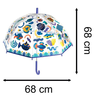 Djeco DD04710 Colour-Changing Kids Umbrella | Childrens Dome Umbrella - Fishes