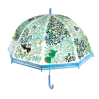 Djeco DD04721 Large Transparent Dome Umbrella | See Through Clear Umbrella - Wild Bird