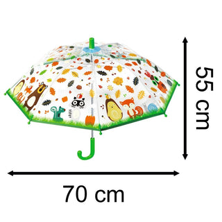 Djeco DD04725 Childrens Umbrella | Small Kids Umbrella - Animals Of The Forest