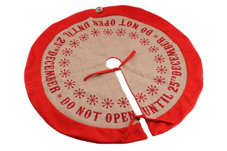 Do Not Open Until 25th December' Christmas Tree Skirt Base Cover Xmas Decoration