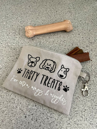 Dog Treat Pouch Grey Fabric Trainer Bag | Dog Treat Bags For Walking | Puppy Treat Pouch