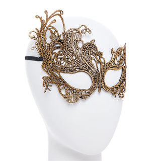 Elegant Lace Venetian Mask Gold Masquerade Mask | Masquerade Ball Costumes Carnival Costumes Women | Ladies Fancy Dress Halloween Mask