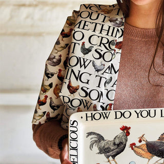 Emma Bridgewater Hen & Toast Tea Towel | Decorative Kitchen Cotton Tea Towel