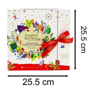 English Tea Wellness Organic Christmas Tea Advent Calendar | Christmas Advent Calendar Herbal Tea Selection | 25 Bag Tea Selection Box Adult Advent Calendar