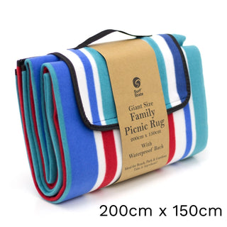 Extra Large Family Outdoor Picnic Blanket Waterproof Mat | Jumbo Foldable Beach Blanket | Folding Fleece Picnic Blanket With Handle