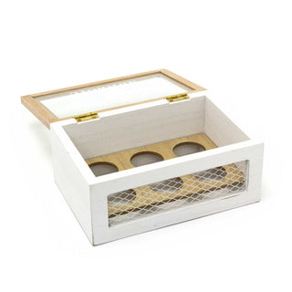 Farmers Market Egg Storage Tray Wooden Egg Holder | 6-Egg Crate Box for Kitchen