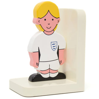 Female Footballer Wooden Bookends For Kids | Childrens Book Ends | Book Stoppers For Shelves, Kids Room or Nursery Decor - Hand Made in UK