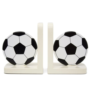 Football Soccer Ball Wooden Bookends For Kids | Childrens Book Ends | Book Stoppers For Shelves, Kids Room or Nursery Decor - Hand Made in UK