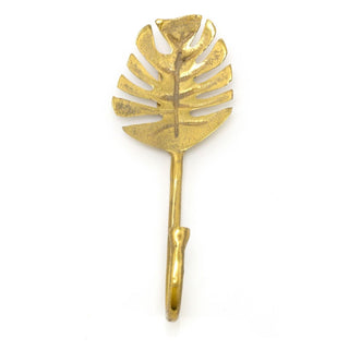 Golden Metal Palm Leaf Wall Hook | Decorative Coat Hook Hanger - 20cm
