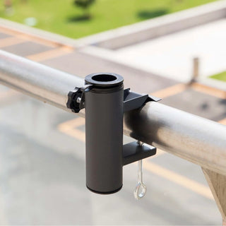 Grey Metal Balcony Umbrella Clamp | Parasol Holder For Balcony Railings