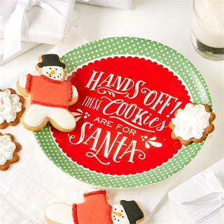 Hands Off These Cookies Are For Santa ~ Ceramic Treats Christmas Plate For Santa