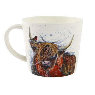Handsome Highland Cow Coffee Mug | Ceramic Animal Tea Cup | Hot Drinks Mugs Cups