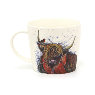 Handsome Highland Cow Coffee Mug | Ceramic Animal Tea Cup | Hot Drinks Mugs Cups
