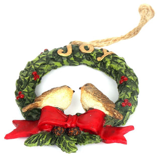 Hanging Robin Christmas Tree Decoration - Wreath