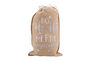 Hessian Santa Father Christmas Present Gift Sack Bag ~ Merry Proseccomas