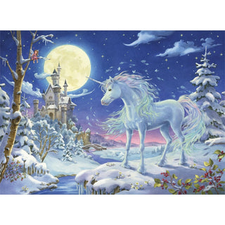 Large Deluxe Traditional Card Advent Calendar - Christmas Unicorn Fairytale Castle