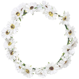 LED Flower Crown Daisy Headband Floral Head Garland | Wedding Headpiece Festival Headband | Light Up Headdress