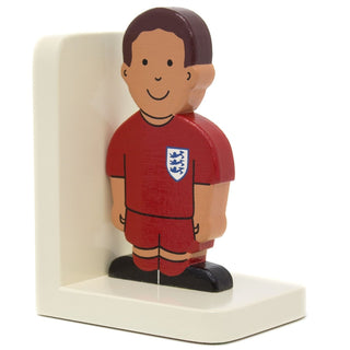 Male Footballer Wooden Bookends For Kids | Childrens Book Ends | Book Stoppers For Shelves, Kids Room or Nursery Decor - Hand Made in UK